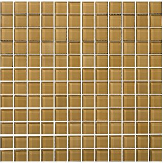 Emser Lucente Honey Glass Mosaic Square Wall Tile (Common 12 in x 12 in; Actual 12.67 in x 12.68 in)