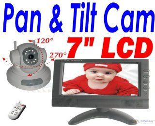 4UCam 7" LCD Baby Video Color Monitor + Pan Tilt Wireless Camera   Day & Night Video/Audio  Surveillance Cameras  Camera & Photo