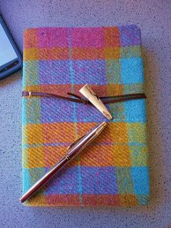 harris tweed covered notebook by the tartan company
