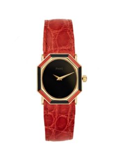 Piaget Gold, Coral & Onyx Watch, 24mm by Piaget