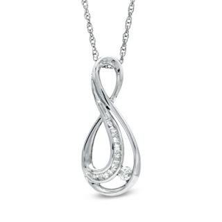 CT. T.W. Diamond Infinity Symbol Loop Pendant in Sterling Silver