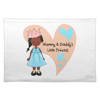 African American Mommy and Daddy's Princess Placemats