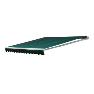 NuImage Awnings 14 ft Wide x 10 ft Projection Hunter Green Slope Patio Retractable Manual Awning