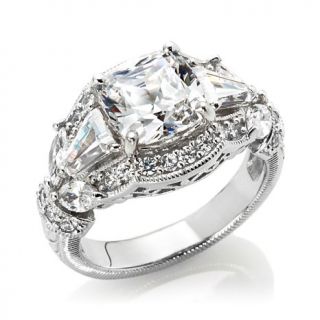 Xavier 3.96ct Absolute™ Sterling Silver 3 Stone Ring