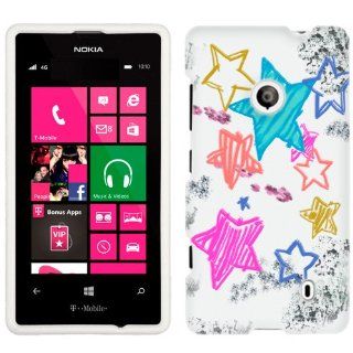 Nokia Lumia 521 Chalkboard Star on White Phone Case Cover Cell Phones & Accessories