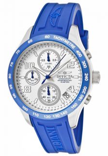 Invicta 12094  Watches,Womens Specialty Chronograph Silver Dial Blue Polyurethane, Chronograph Invicta Quartz Watches