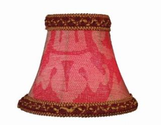 Lite Source CH522 7 7 Inch Lamp Shade, Red Jacquard   Lampshades  
