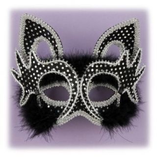 Feathered Cat Mardi Gras Mask Clothing