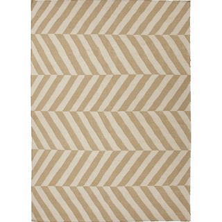 Handmade Flat weave Stripe pattern Brown Accent Rug (2 X 3)