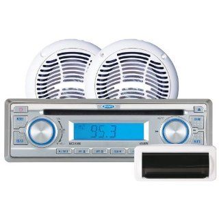 Jensen CPM520 Marine Stereo Package, includes MCD5080 AM/FM/CD Stereo, a pair of AMS602W 6.5" coaxial speakers and a MRH211W Marine Water Resistant Stereo Housing Automotive