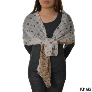 La77 Polka dot And Floral Reversable Scarf