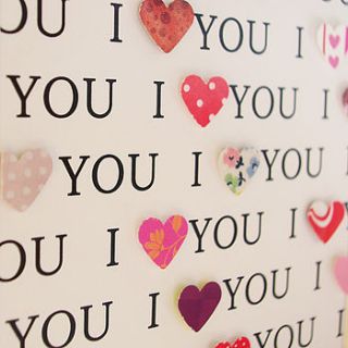 'i love you' paper hearts picture by lolly & boo lampshades
