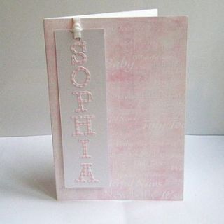 personalised new baby bookmark card by the primitive pantry