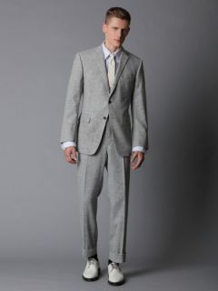Light Grey Pebble Tweed Suit by Thom Browne