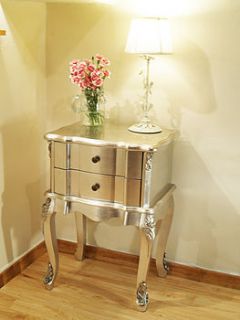 silver two drawer bedside table by xxxxxxxxxxx