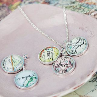 map personalised charm cluster pendant by ellie ellie