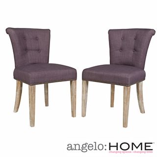 angeloHOME Lexi Purple Grape Twill Dining Chair (Set of 2) ANGELOHOME Dining Chairs