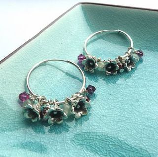 english garden bluebell hoop earrings by jo and jack jewellery