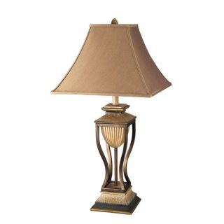 Axis 27 in 3 Way Switch Antique Bronze Indoor Table Lamp with Glass Shade