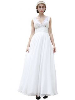 embroidered v neck wedding dress by elliot claire london