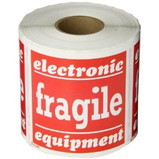Aviditi SCL526 Square Label "Fragile Electronic Equipment", 4" Length x 4" Width (Roll of 500)
