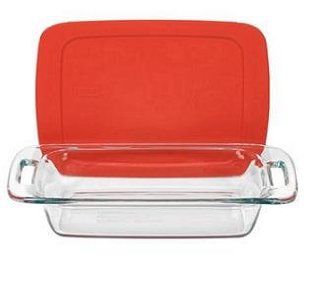Easy Grab 2 Qt. Oblong Baking Dish with Plastic Cover Color Red Kitchen & Dining