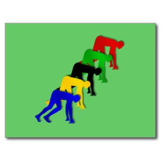 Sprinters on your marks get set go sprinting post cards