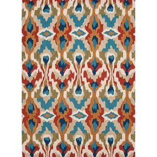 Hand tufted Transitional Tribal Pattern Blue Rug (5 X 76)