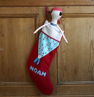 personalised christmas stocking santas by lula handmade