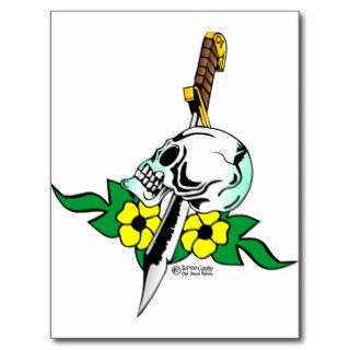 Skull & Dagger Old Skool Tattoo Postcards