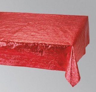 Pack of 12 Rectangular Red Metallic Christmas Party and Banquet Table Cloths   Tablecloths