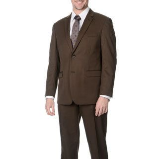 Martino Mens Slim Fit Wool Rich Brown Wool Blend Suit