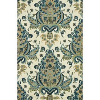 Hand tufted Meadow Blue/ Gold Wool Rug (36 X 56)