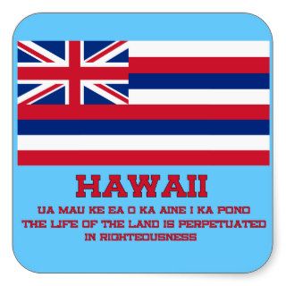 Hawaii State Flag and Motto Sticker