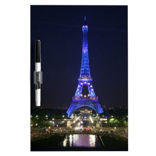Eiffel Tower (Blue Lights) Dry Erase White Board