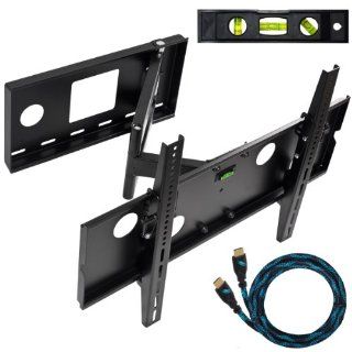 Cheetah Mounts APSAMB 32 65" LCD TV Wall Mount Bracket with Full Motion Swing Out Tilt & Swivel Articulating Arm for Flat Screen Flat Panel LCD LED Plasma TV and Monitor Displays Includes Free 10' Braided High Speed HDMI Cable With Ethernet E