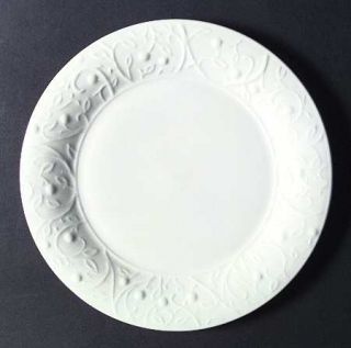 The Cellar Tanglewood Dinner Plate, Fine China Dinnerware   Embossed Rim/White L