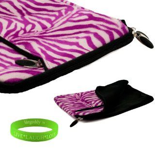 13 inch Darling Pink ZebraFaux fur Laptop Sleeve for the Samsung Series 5 NP530U3bi Ultrabook with a zipper pocket. Interior Fabric flap to keep your device in place and prevent fallouts + Vangoddy Live Laugh Love Bracelet Computers & Accessories