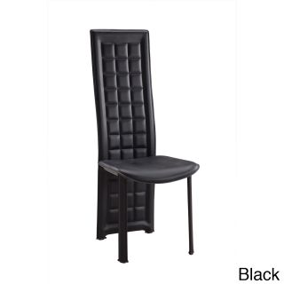 Long Back Tufted Leatherette Dining Chair