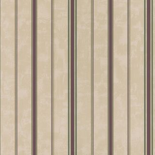 Brewster Taupe/ Burgundy Stripes Wallpaper