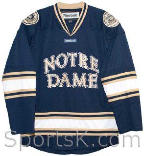Notre Dame Fighting Irish Reebok Premier Hockey Jersey (Navy)  Sports Fan Jerseys  Sports & Outdoors