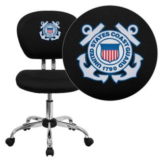 FlashFurniture United States Coast Guard Personalized Black Mesh Task Chair w