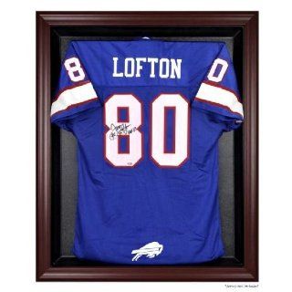 Mahogany Framed Jersey Display Case with NFL Team Logo   Buffalo Bills Logo  Sports Related Display Cases  Sports & Outdoors