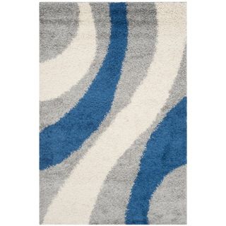 Safavieh Shag Grey/ Blue Rug (3 X 5)
