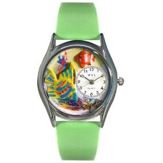 Whimsical Watches Women's S0140008 Tropical Fish Green Leather Watch Watches