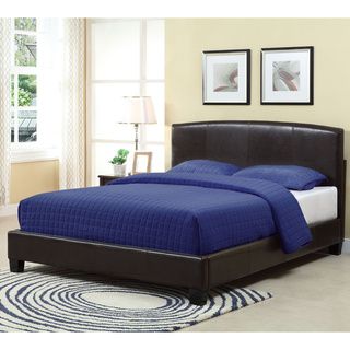 Arched Chocolate Upholstered Headboard And Platform Bed Frame