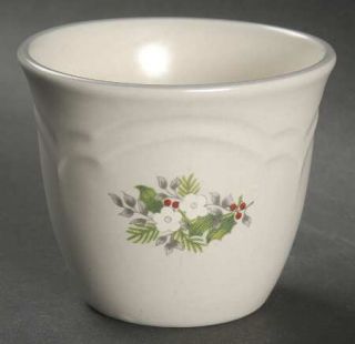 Pfaltzgraff Christmas Heirloom Custard Cup, Fine China Dinnerware   White Flower