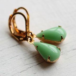 apple green earrings by silk purse, sow's ear