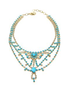 Turquoise Elizabeth Street Bib Necklace by Amrita Singh