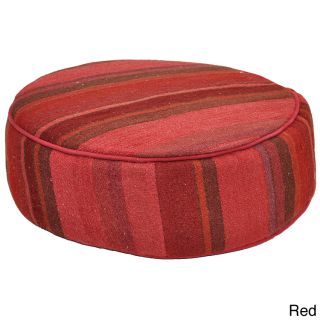Kosas Collections Eore Round Stripe Pouf Pillow Red Size Specialty